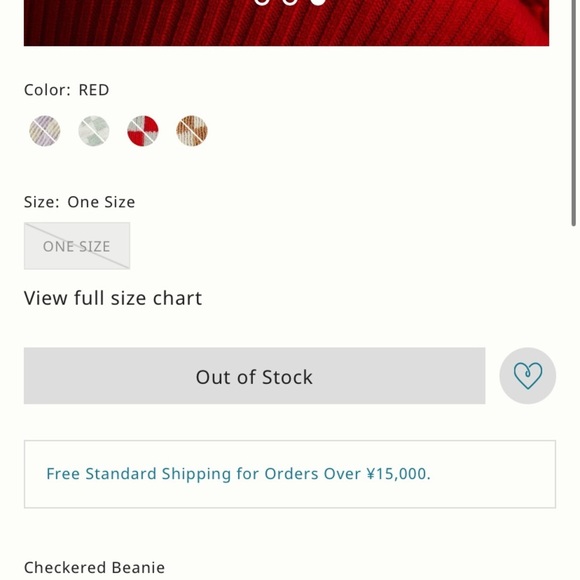 Anthropologie checkered beanie hat red mint new wtags one size
